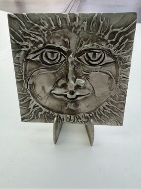 Pewter sun decor plate by artist Don Drumm